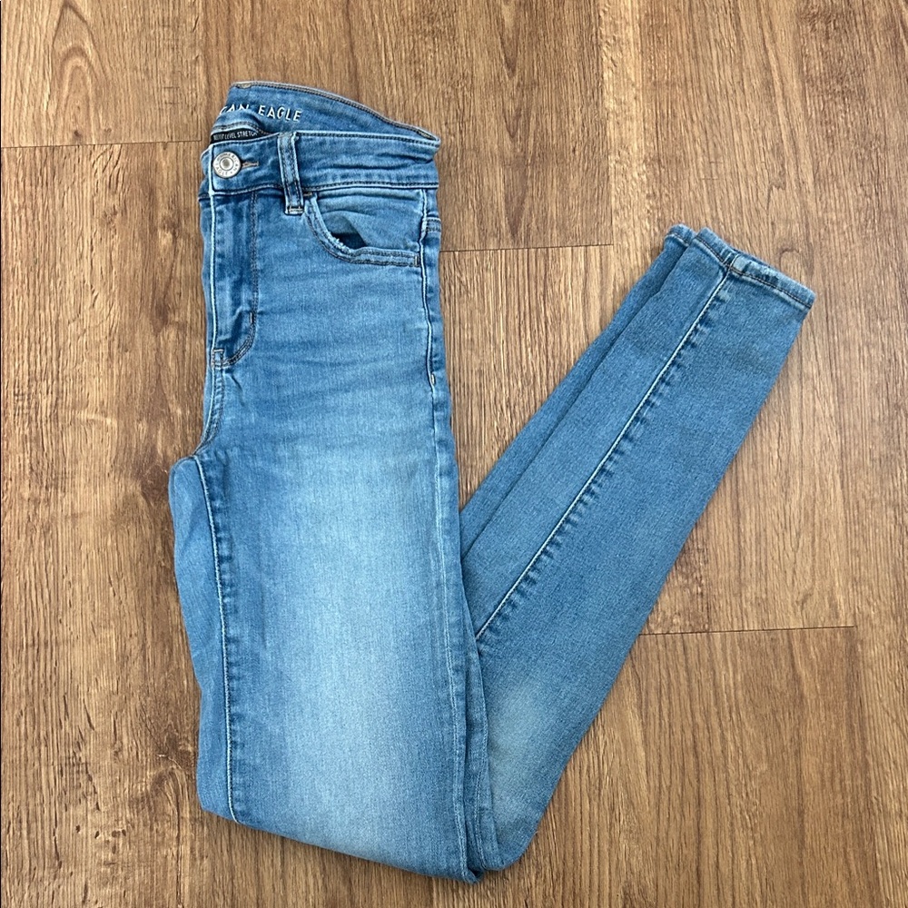 American Eagle Outfitters Women's Light Blue Skinny Jeans | 2 XLONG